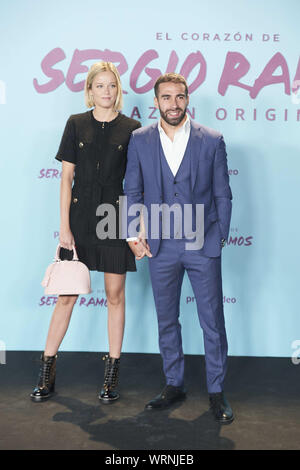 Settembre 10, 2019, Madrid, Madrid, Spagna: Dani Carvajal, Daphne Canizares assiste â€˜il cuore di Sergio Ramosâ€™ documentario Premiere al museo Reina Sofia, il 10 settembre 2019 a Madrid, Spagna (credito Immagine: © Jack Abuin/ZUMA filo) Foto Stock