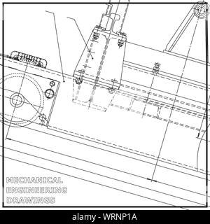 Ingegneria meccanica di disegni. Illustrazione di ingegneria. Vettore sfondo bianco Illustrazione Vettoriale