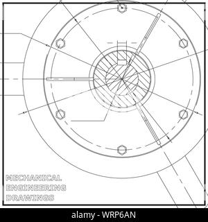 Ingegneria meccanica di disegni. Illustrazione di ingegneria. Bianco Illustrazione Vettoriale