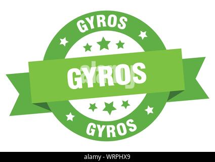 Gyros nastro. giroscopi round segno verde. autogiro Illustrazione Vettoriale