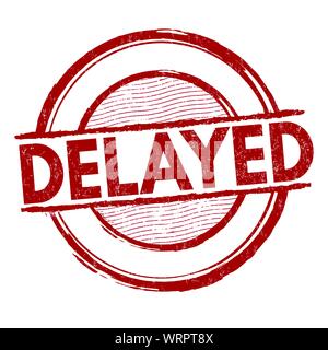 Segno ritardato o timbro su sfondo bianco, illustrazione vettoriale Illustrazione Vettoriale