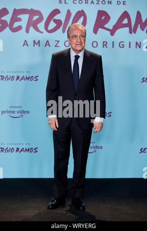 Madrid, Spagna. Decimo Sep, 2019. Florentino Perez assiste il El Corazon de Sergio Ramos premiere al museo Reina Sofia a Madrid. Credito: SOPA Immagini limitata/Alamy Live News Foto Stock