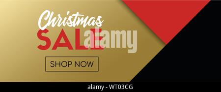 Vendita di Natale lungo il vettore modello di pagina di intestazione Illustrazione Vettoriale