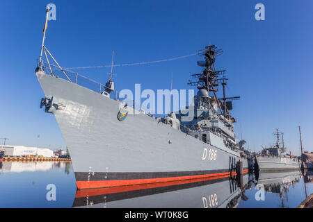 Corazzata presso il museo della marina di Wilhelmshaven, Germania Foto Stock