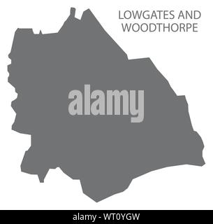 Lowgates e grigio Woodthorpe ward mappa del distretto di Chesterfield in East Midlands England Regno Unito Illustrazione Vettoriale