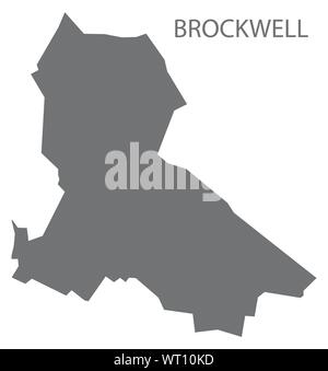 Grigio Brockwell ward mappa del distretto di Chesterfield in East Midlands England Regno Unito Illustrazione Vettoriale