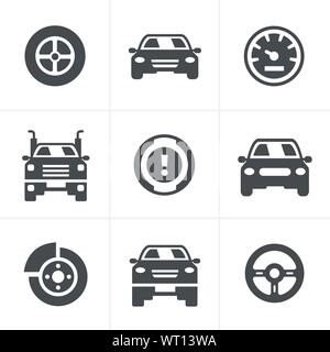 Auto set di icone, disegno vettoriale Illustrazione Vettoriale