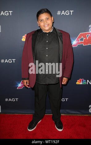 Hollywood, CA. Decimo Sep, 2019. Luca Islam, a "America's Got Talent' stagione 14 Live Show tappeto rosso al Dolby Theatre in Hollywood, la California il 10 settembre 2019. Credito: Faye Sadou/media/punzone Alamy Live News Foto Stock