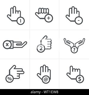 Mano del vettore con indice di avvertimento - facile cambiare spessore linea Illustrazione Vettoriale