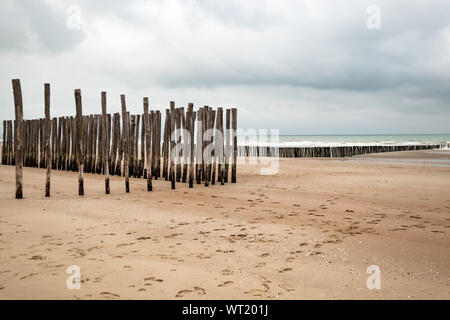 Giornata invernale al Mare del Nord, Francia Foto Stock