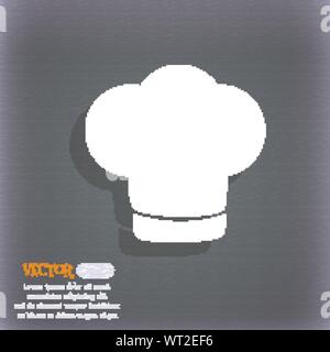 Lo Chef hat segno icona. Simbolo di cottura. I cuochi hat. Sul blu-verde sfondo astratto con ombra e lo spazio per il tuo testo. Vettore Illustrazione Vettoriale