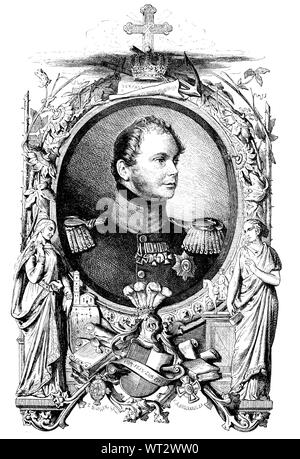 Federico Guglielmo IV, il figlio primogenito e successore di Federico Guglielmo III di Prussia, regnò come re di Prussia dal 1840 al 1861. Friedrich Wilhelm IV., 1795-1861, guerra vom 7. Juni 1840 bis zu seinem Tod König von Preußen, digitale migliorata la riproduzione di un'illustrazione del XIX secolo Foto Stock