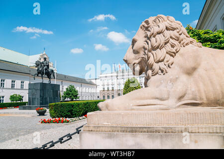 Varsavia, Polonia - 14 Giugno 2019 : Palazzo Presidenziale architettura storica Foto Stock