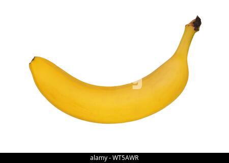 Fresca banana giallo isolato su sfondo bianco Foto Stock