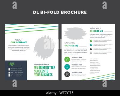DL BI Brochure pieghevole modello per qualsiasi tipo di utilizzo aziendale Illustrazione Vettoriale