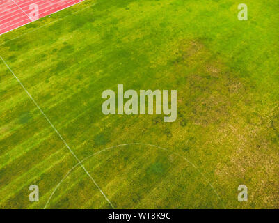 Campo di calcio da fuco view Foto Stock