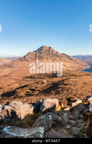 Cul Beag una montagna in Coigach, North West Highlands della Scozia questa Corbett è una delle colline in Inverpoly Riserva Naturale Nazionale Foto Stock