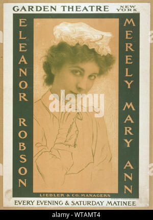 Semplicemente Mary Ann Garden Theatre di New York, ogni sera e sabato matinée. 1 stampa : Litografia a colori ; foglio 46 x 33 cm. (Formato poster); Foto Stock