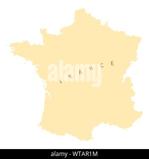 Francia silhouette mappa Illustrazione Vettoriale
