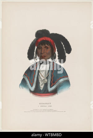 Micanopy. Un capo Seminole stampa mostra un ritratto di Micanopy in abito tradizionale dal dipinto di Charles Bird King per la storia delle tribù Indiane del Nord America ... / Da Thomas L. M'Kenney e James Hall, 1836-1844. Foto Stock