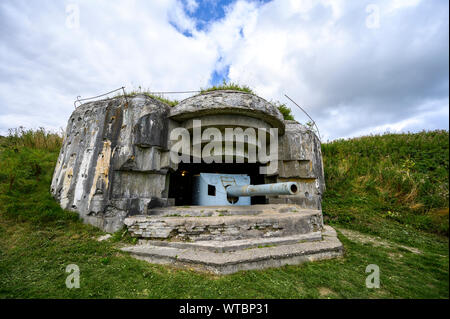 Gun emplacement a Fort Bangsbo Bunkermuseum Foto Stock