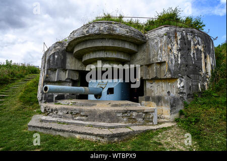 Gun emplacement a Fort Bangsbo Bunkermuseum Foto Stock