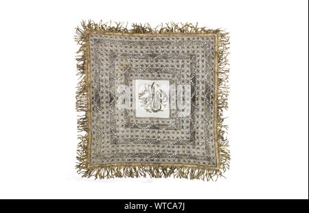 Ricamati a mano Tovagliolo da tavola con turga, secolo XIX Foto Stock