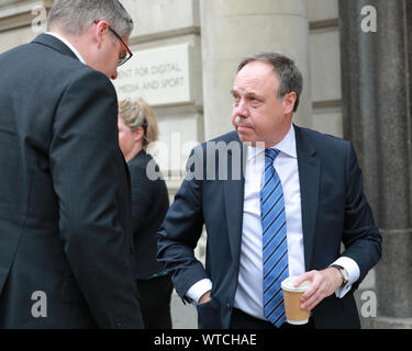 Westminster, Londra, 11 settembre 2019. Nigel Dodds, leader del DUP in House of Commons e vice leader del DUP, in Westminster oggi. Credito: Imageplotter/Alamy Live News Foto Stock