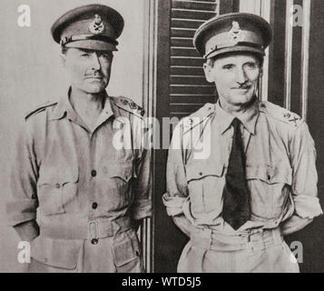 Quelli che hanno costretto Rommel a ritirarsi. Sir Harold Alexander, comandante in capo nel Medio Oriente, e il generale Bernard Law Montgomery, Comandante della Foto Stock