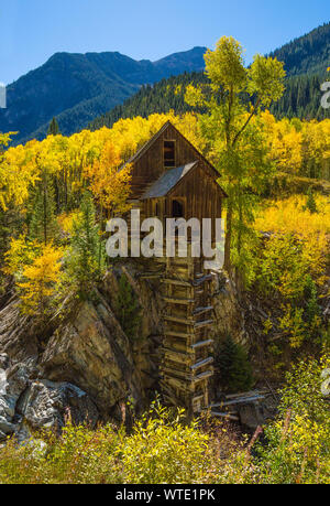 Mulino di cristallo in marmo - vecchio generatore di potenza mulino area Aspen Colorado, Settembre 2018 Foto Stock