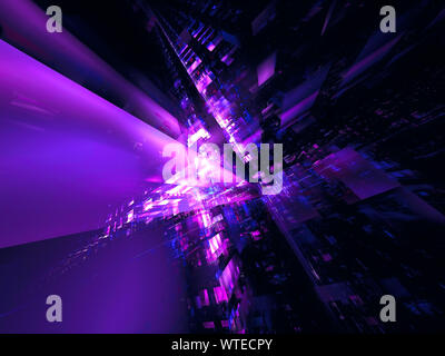 Abstract avveniristica città o stazione di spazio - generati digitalmente 3d illustrazione Foto Stock