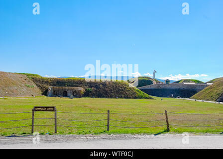 La batteria Namazgah è parte delle batterie sul Dardanelli,Gallipoli Peninsula, Turchia Foto Stock