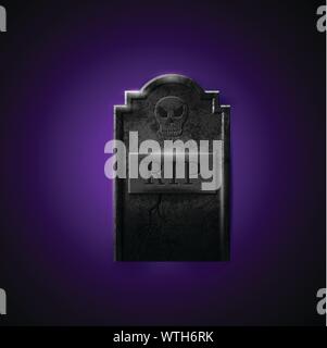 Cartoon tomba con lapide una illustrazione vettoriale Illustrazione Vettoriale