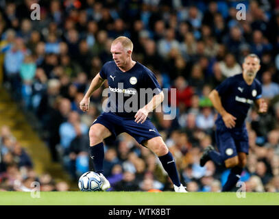 Manchester, Regno Unito. Undicesimo Sep, 2019. ; Etihad Stadium e Manchester, Lancashire, Inghilterra; Vincent Kompany Testimonial, Manchester City leggende versus Premier League tutte le stelle XI; Paul Scholes della Premier League All-Stars XI - solo uso editoriale. Credit: Azione Plus immagini di sport/Alamy Live News Foto Stock