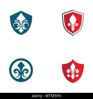 Fleur de Lis icona vettore del modello di progettazione Illustrazione Vettoriale