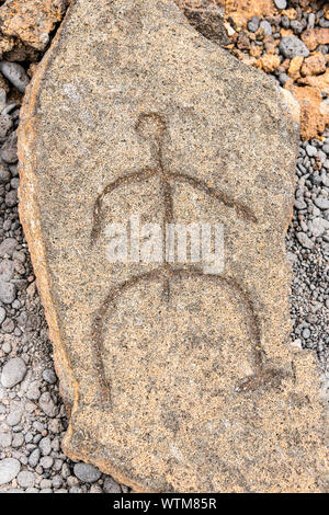 Hawai'i, la grande isola, Sud Kahala, Puako Petroglyph Parco Archeologico Foto Stock