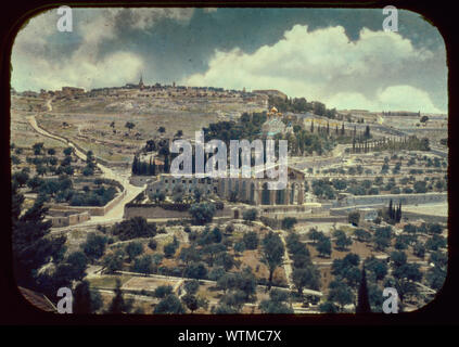 Mount of Olives, Betania, ecc. Mount of Olives dalla parete della città Foto Stock