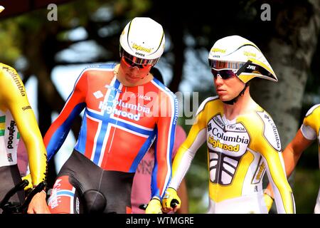 Grande del ciclismo, Mark Cavendish al Giro di Italia Foto Stock