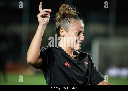 Aurora Galli della Juventus le donne in azione durante il femminile UEFA Champions League match tra Juventus donne e donne di Barcellona a Stadio Giuseppe Foto Stock