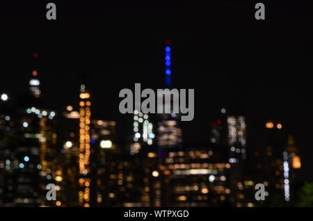 WTC omaggio di luci di New York il 11 settembre 2019. Foto Stock