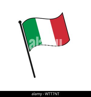 Semplice bandiera icona Italia isolato su sfondo bianco Illustrazione Vettoriale