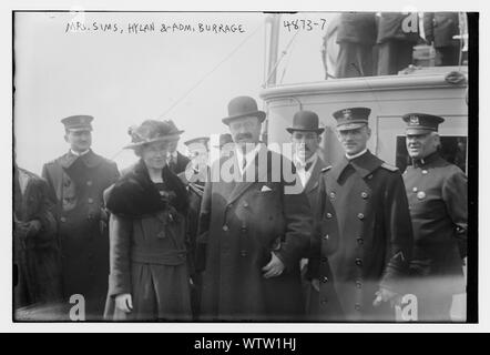 La sig.ra Sims, hylan & Adm. Burrage Foto Stock