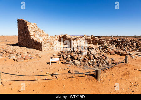 La outback deserta città di farina, attualmente parzialmente restaurato da un team di volontari Foto Stock