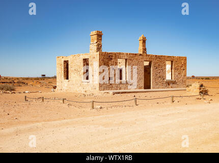 La outback deserta città di farina, attualmente parzialmente restaurato da un team di volontari. La figura mostra la vecchia stazione di polizia Foto Stock