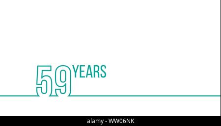 59 anni di anniversario o compleanno. Profilo lineare grafica. Può essere utilizzato per la stampa di materiali, brouchures, coperchi relazioni. Stock illustrazione vettoriale Illustrazione Vettoriale