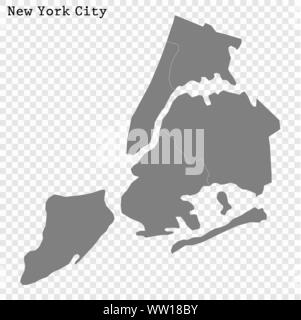 Alta qualità Mappa New York City. illustrazione vettoriale Illustrazione Vettoriale