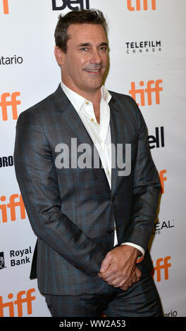 Toronto, Canada. 11 Sett 2019. Jon Hamm arriva per la prima mondiale di "Lucy nel Cielo' alla Principessa del Galles Theatre durante il Toronto International Film Festival di Toronto, Canada Mercoledì, 11 settembre 2019. Foto di Chris Chew/UPI Credito: UPI/Alamy Live News Foto Stock