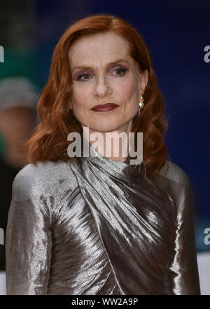 Toronto, Canada. 11 Sett 2019. Isabelle Huppert arriva per la prima assoluta di "Frankie' alla principessa di Galles Theatre durante il Toronto International Film Festival di Toronto, Canada Mercoledì, 11 settembre 2019. Foto di Chris Chew/UPI Credito: UPI/Alamy Live News Foto Stock