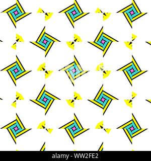 Vintage modello geometrico rétro 80s stile. Prodotti tessili di moda design rétro in stile anni ottanta. Illustrazione Vettoriale