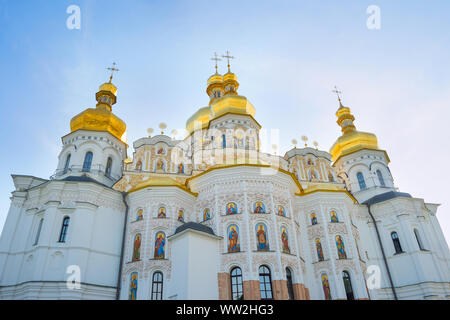 Vista della famosa cattedrale della Dormizione. Kiev Pechersk Lavra. A Kiev, Ucraina Foto Stock